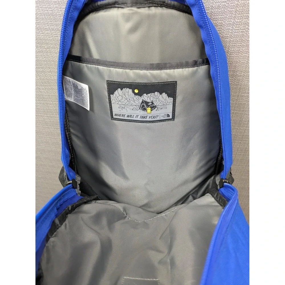 The North Face Gray Blue Backpack Soft Case Adjustable Straps Men School Daypack